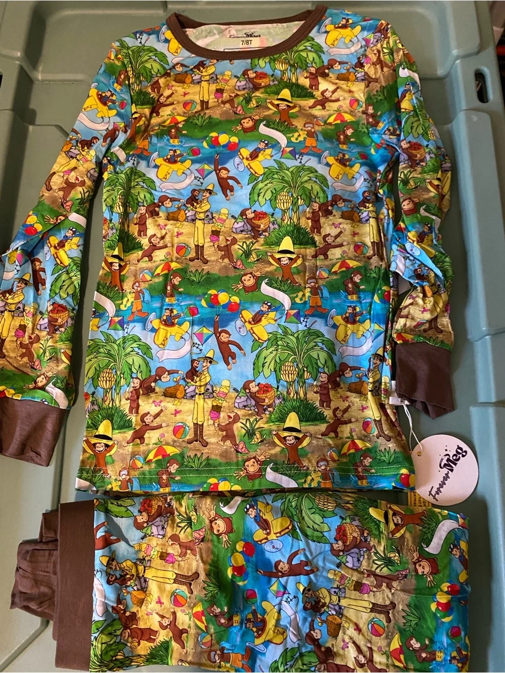 Curious George 7/8 bamboo pj set NWT